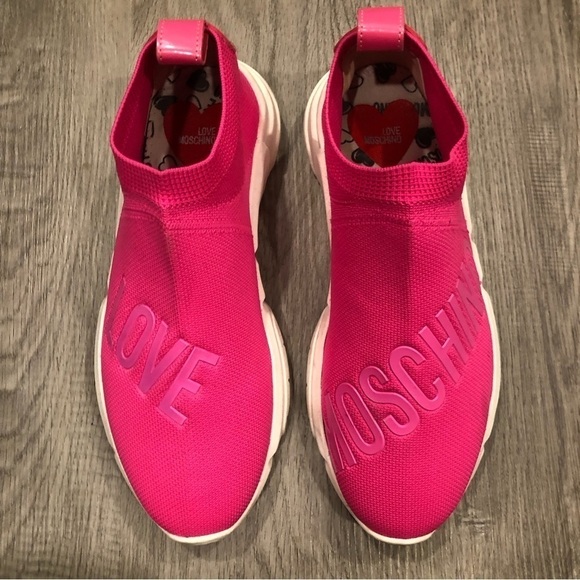 LOVE MOSCHINO Low Top Slip On Sock Sneaker Size 39 - Picture 2 of 11